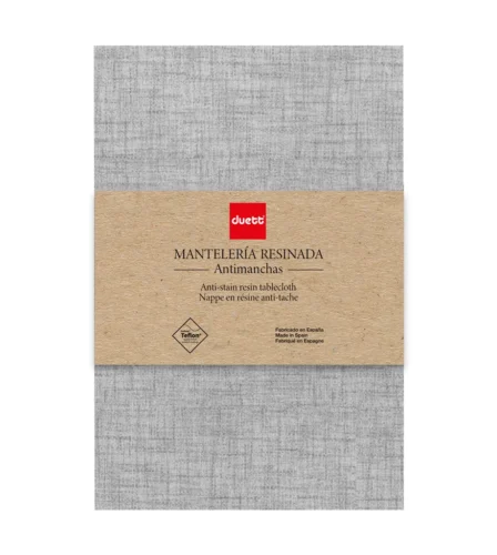 Resinated gray tablecloth