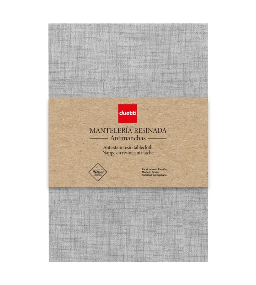Resinated gray tablecloth