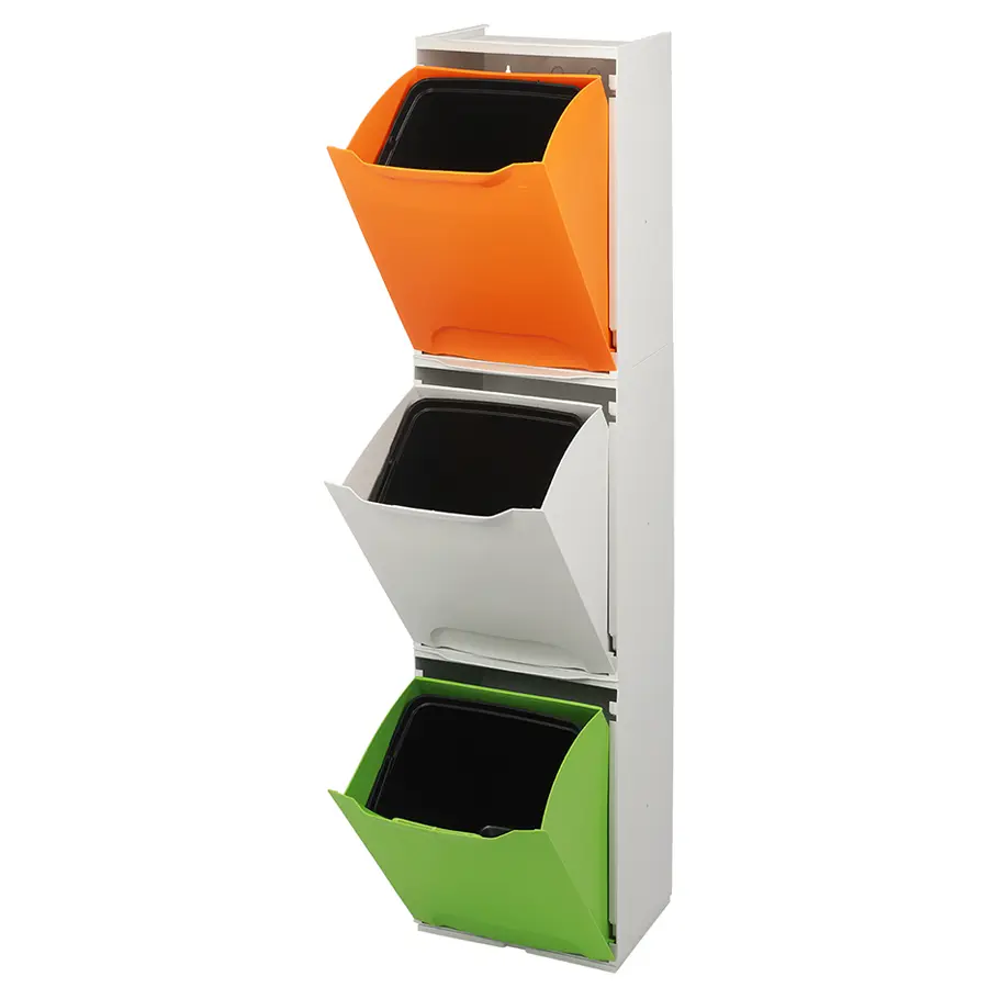 Green stackable recycling bin