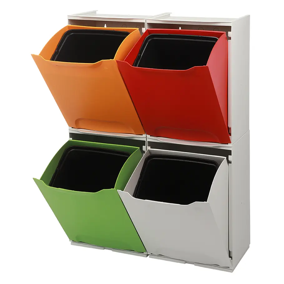 Green stackable recycling bin