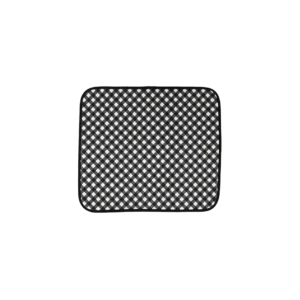 Black microfiber draining mat.