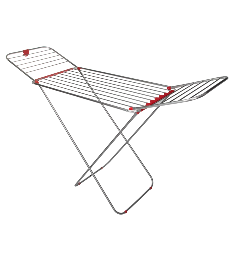 Folding aluminum clothesline with wings.