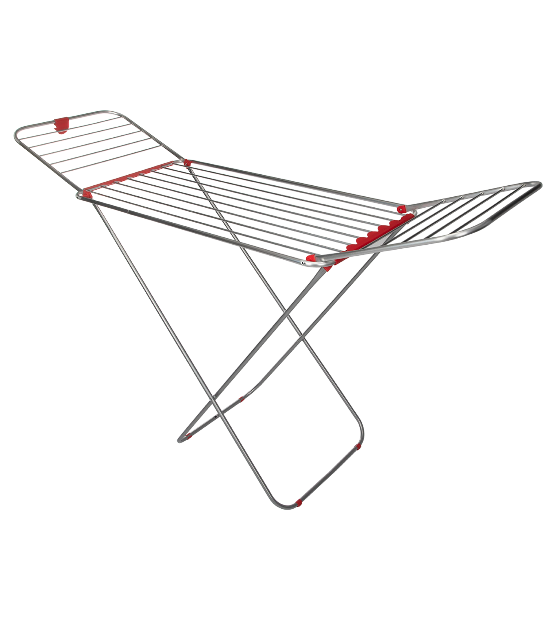Tendedero plegable de aluminio con alas.