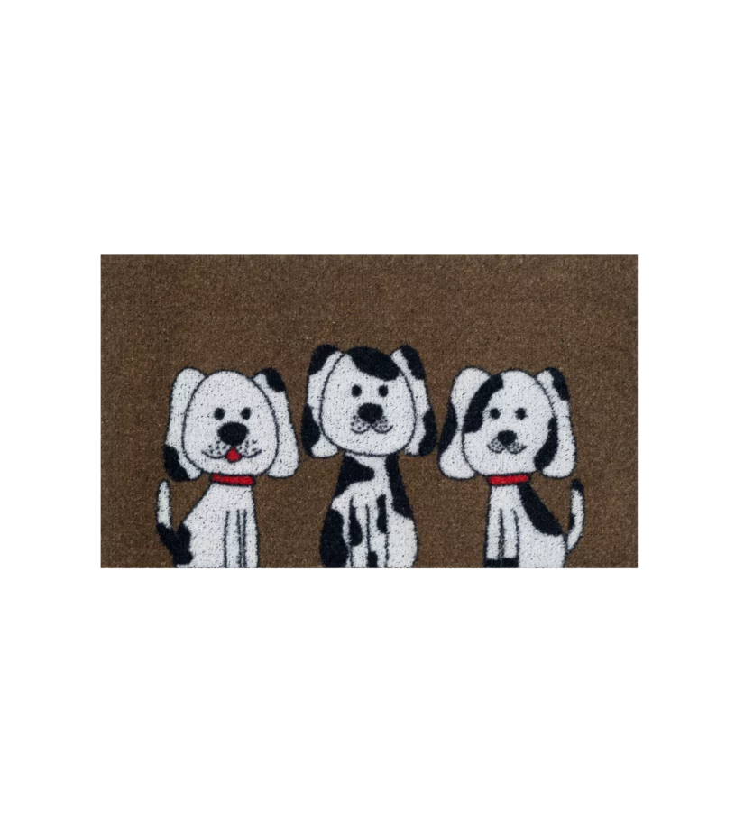 Felpudo 3 perros de colores