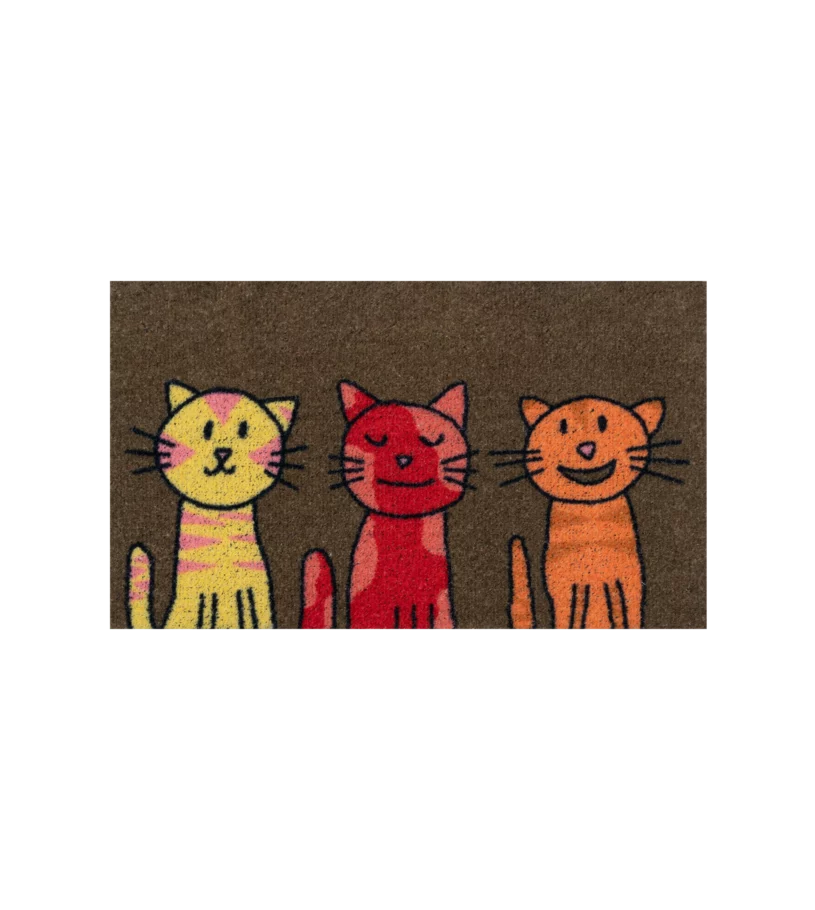 Doormat 3 colored cats