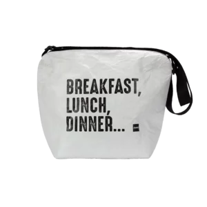 Medium zippered white food bag
