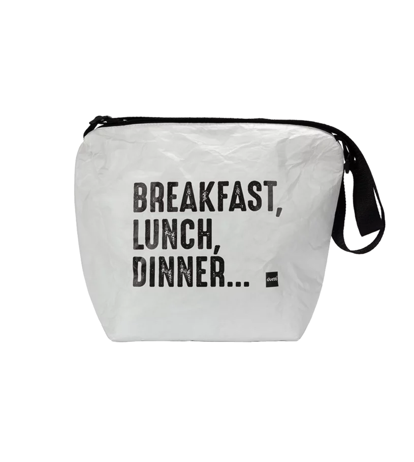 Medium zippered white food bag