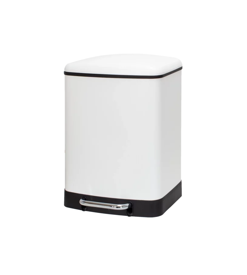 Double white pedal trash can 12 + 12 Liters