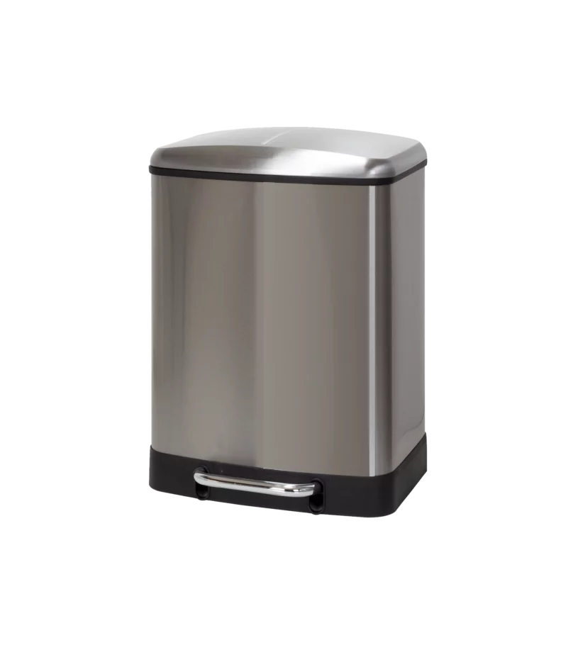 Cubo de basura con pedal cromado 12 + 12 Litros