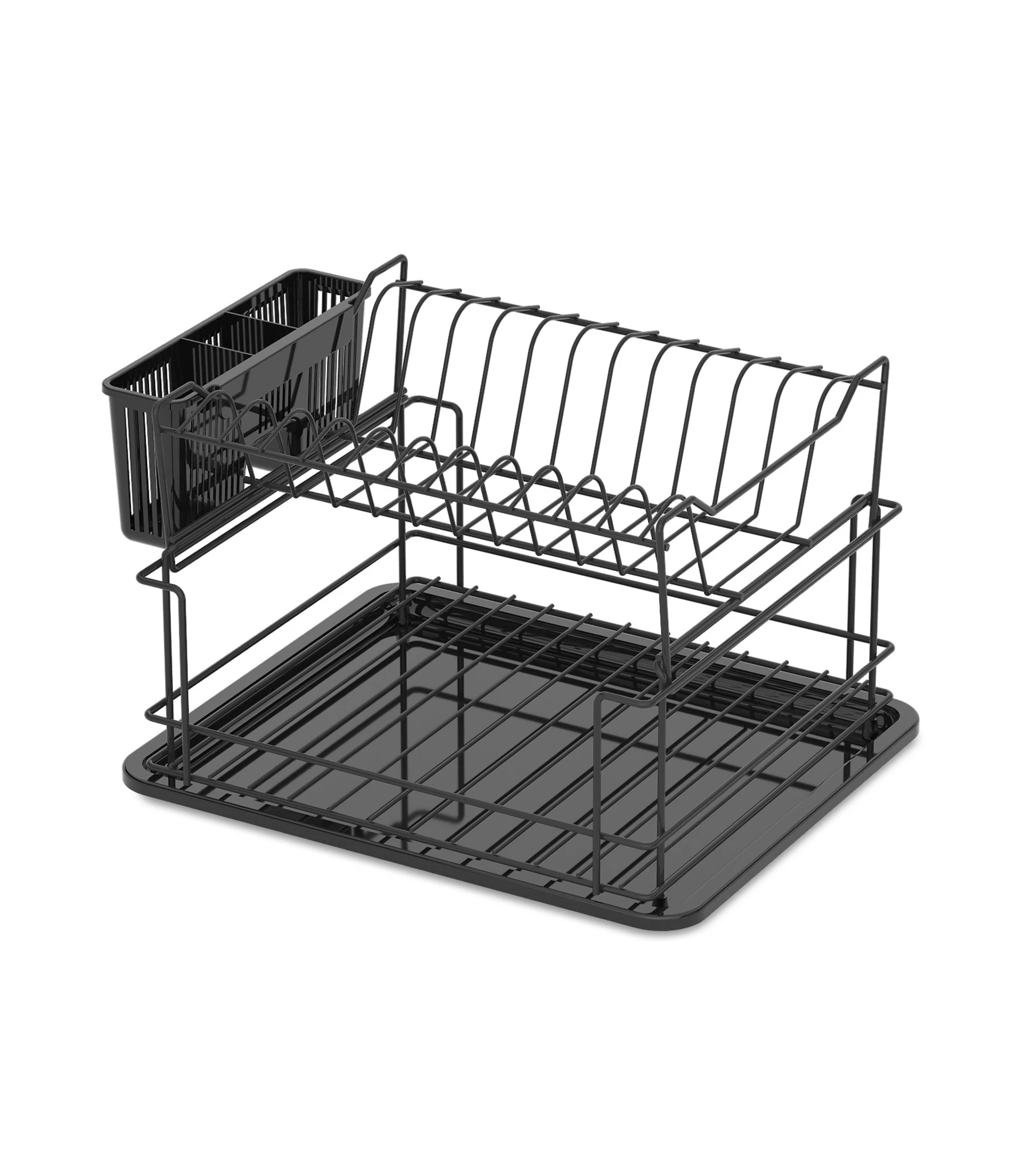 Double dish rack in black