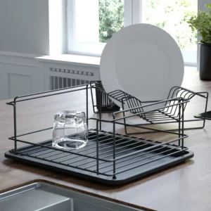 Double dish rack in black