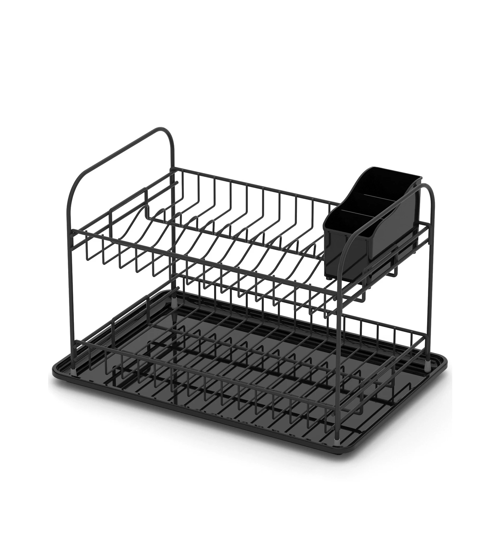 Double dish rack in black