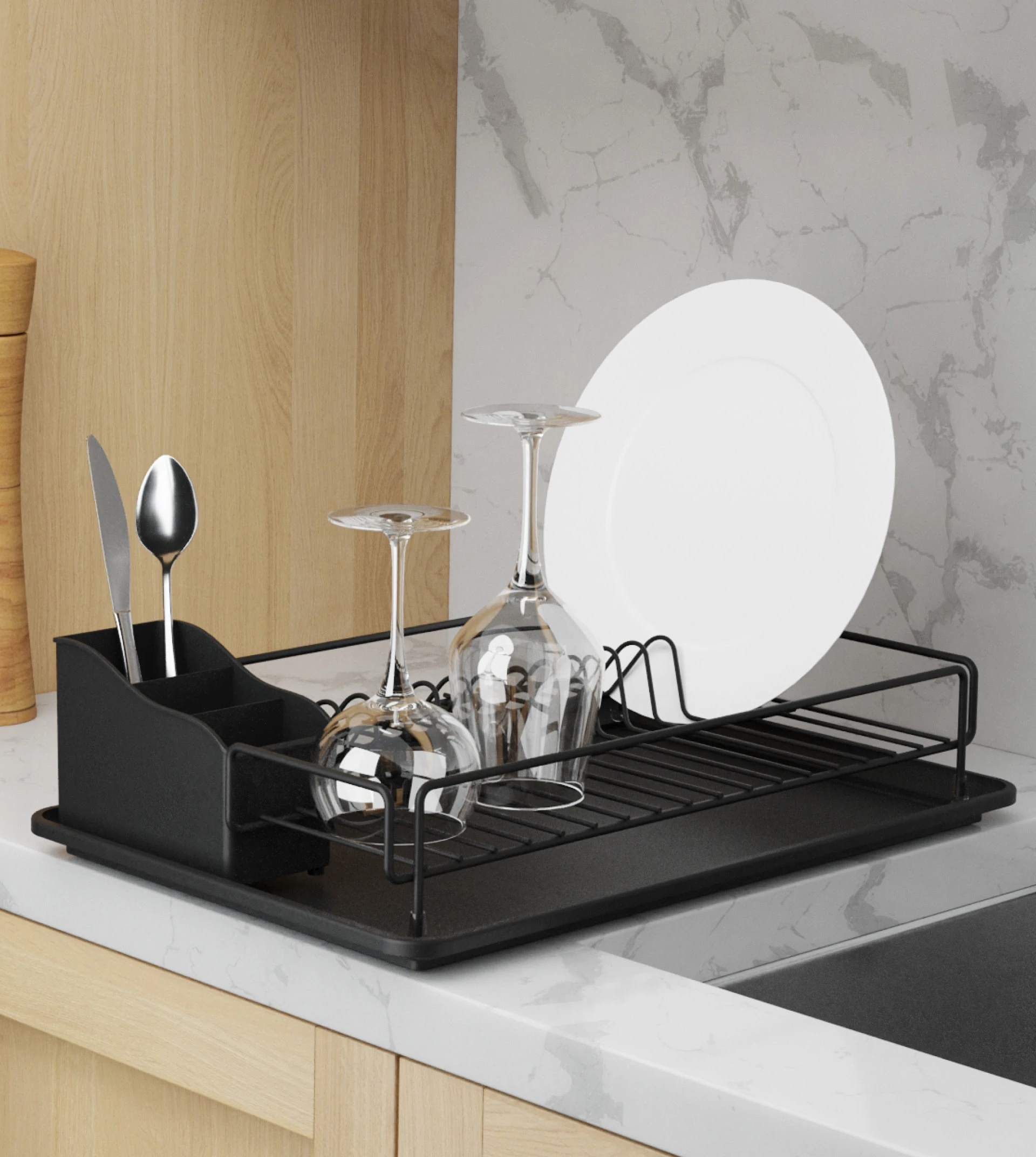 Black dish drainer