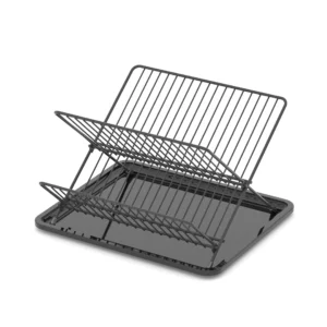 Foldable dish rack in black