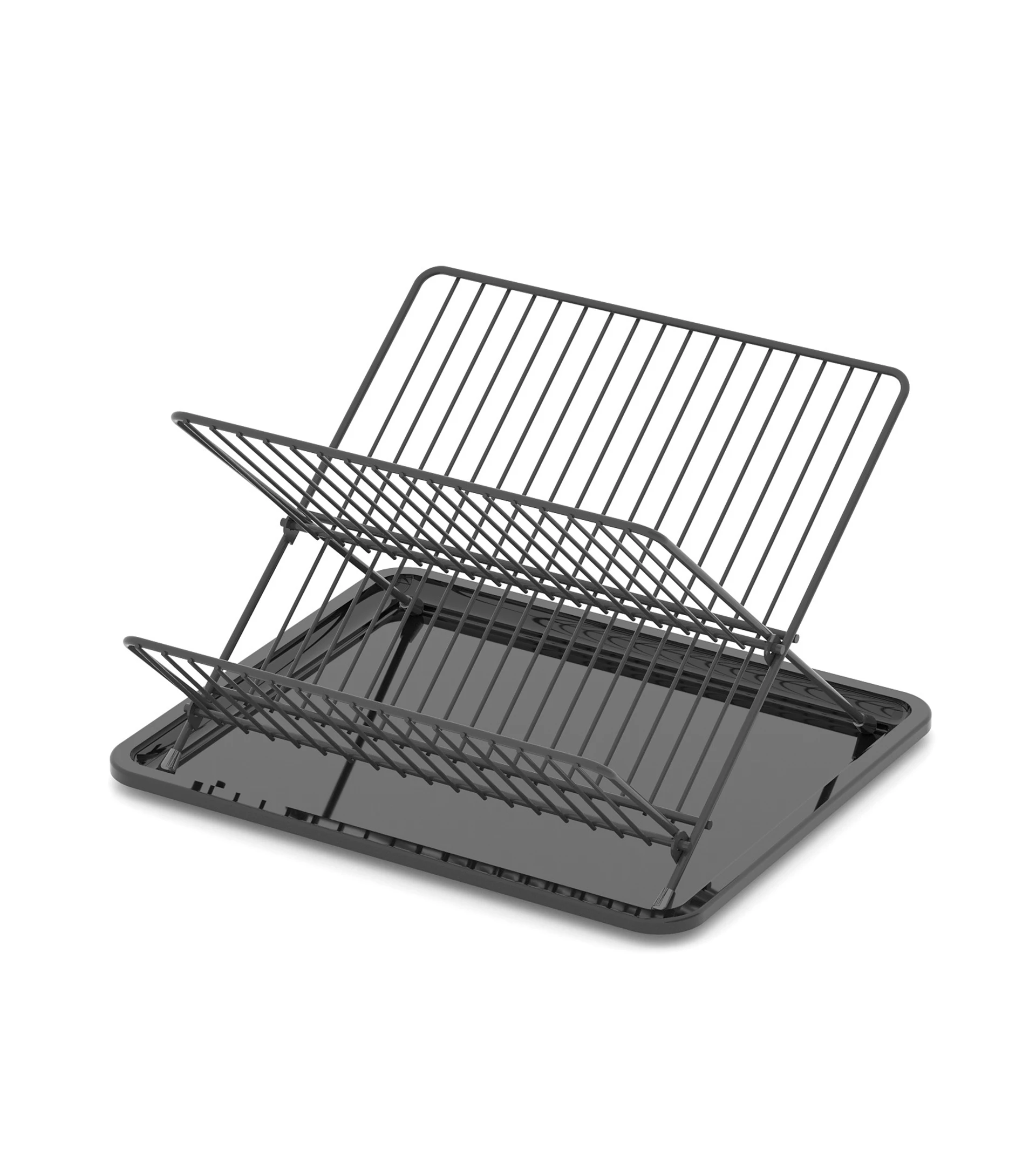 Foldable dish rack in black