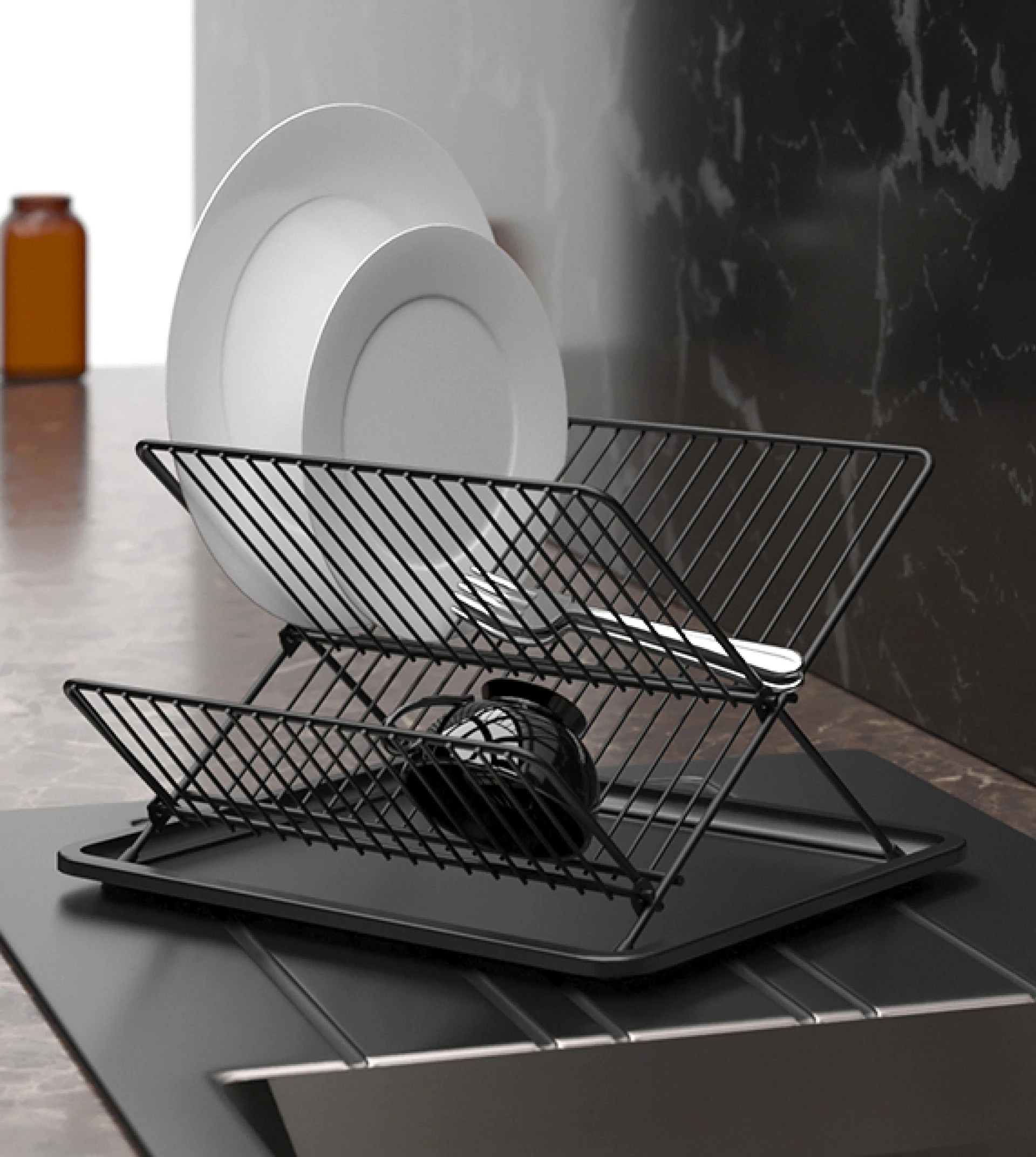 Escurreplatos plegable en color negro Escurreplatos plegable en color negro