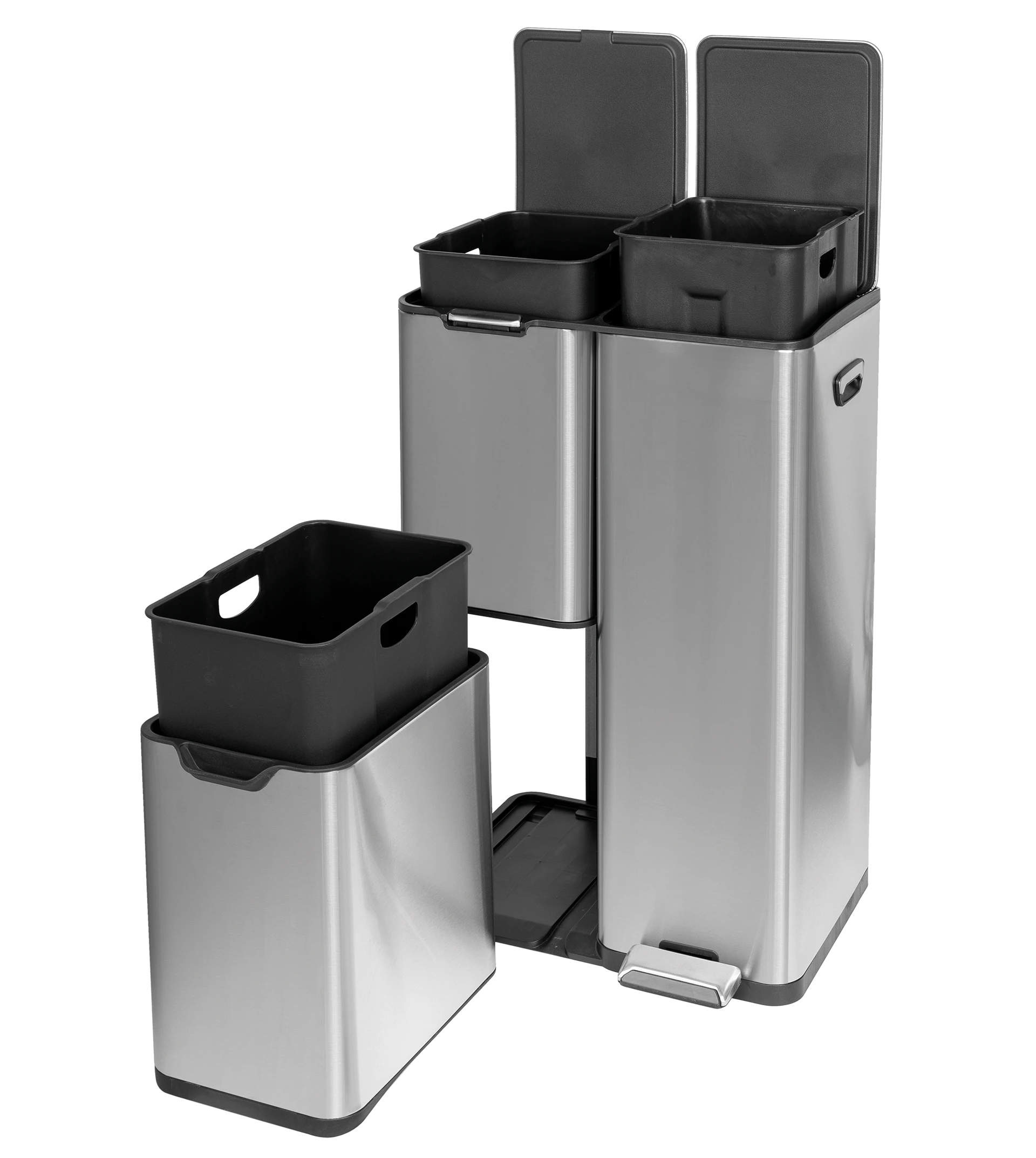 Cubo de reciclaje con 3 compartimentos