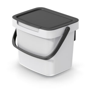 Cubo de reciclaje de 3 litros, blanco