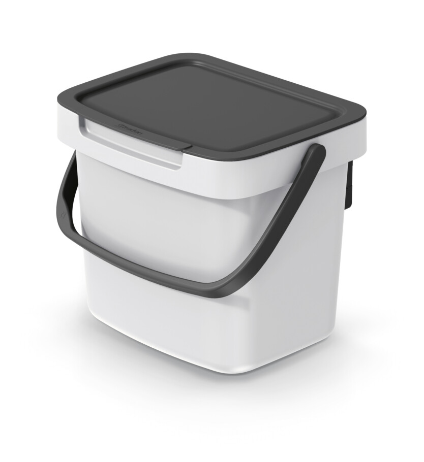 Cubo de reciclaje de 3 litros, blanco