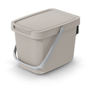 Cubo de reciclaje de 6 litros, marrón