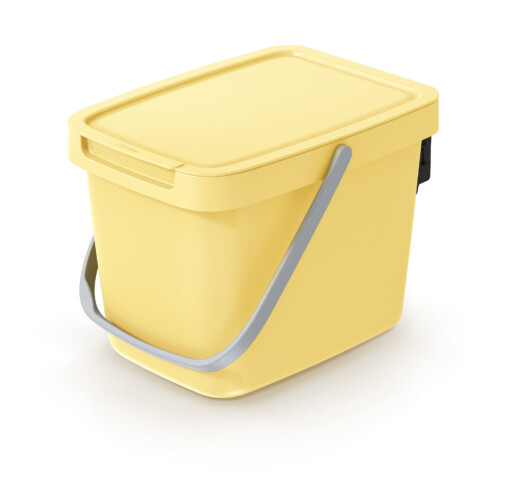 Cubo de reciclaje de 6 litros, amarillo