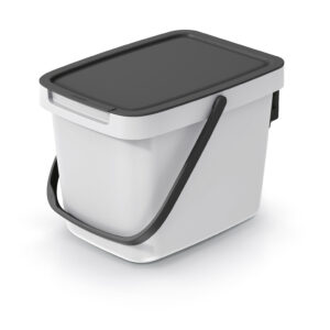 Cubo de reciclaje de 6 litros, blanco