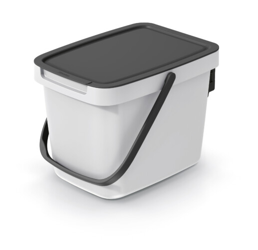 Cubo de reciclaje de 6 litros, blanco