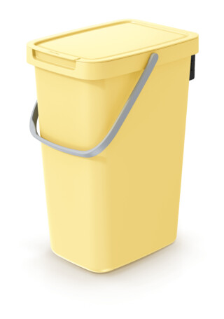 Cubo de reciclaje de 12 litros, amarillo