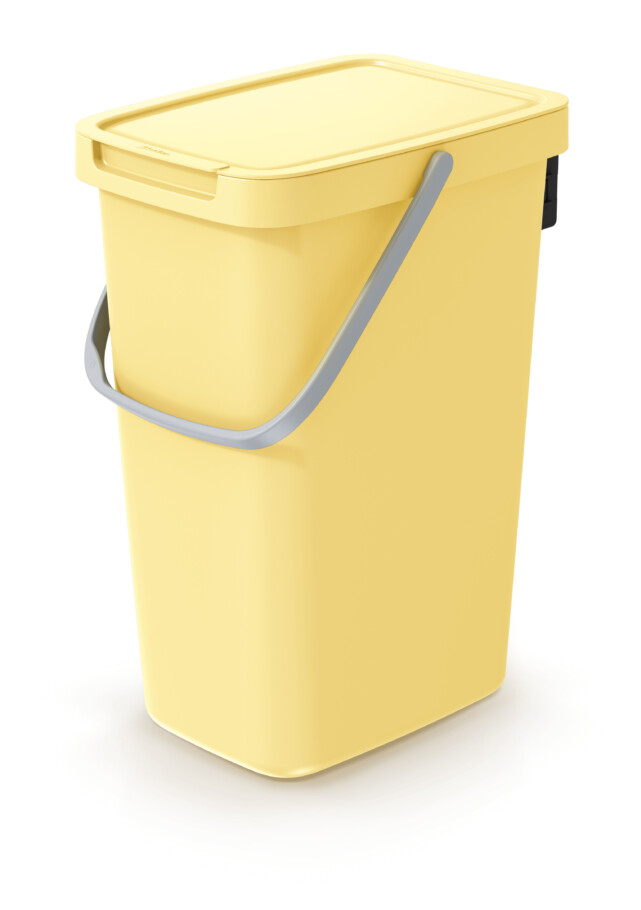 Cubo de reciclaje de 12 litros, amarillo