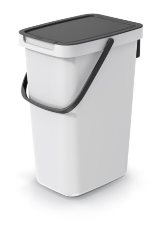 Cubo de reciclaje de 12 litros, blanco