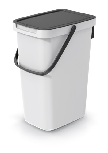 Cubo de reciclaje de 12 litros, blanco