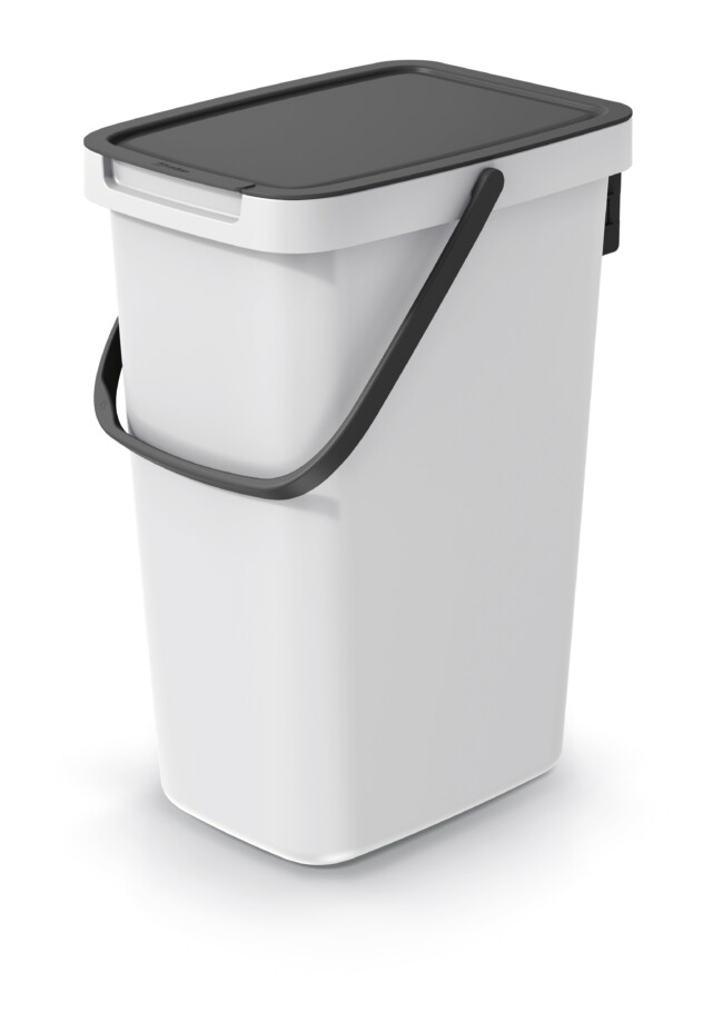 Cubo de reciclaje de 12 litros, blanco