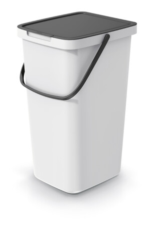 Cubo de reciclaje de 25 litros, blanco