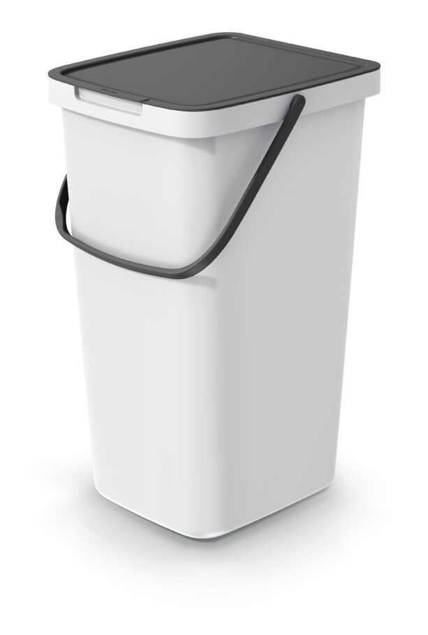 Cubo de reciclaje de 25 litros, blanco
