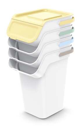 Set de 4 cubos apilable de 25 litros