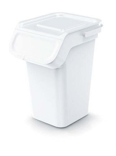 Cubo apilable de 25 litros, blanco