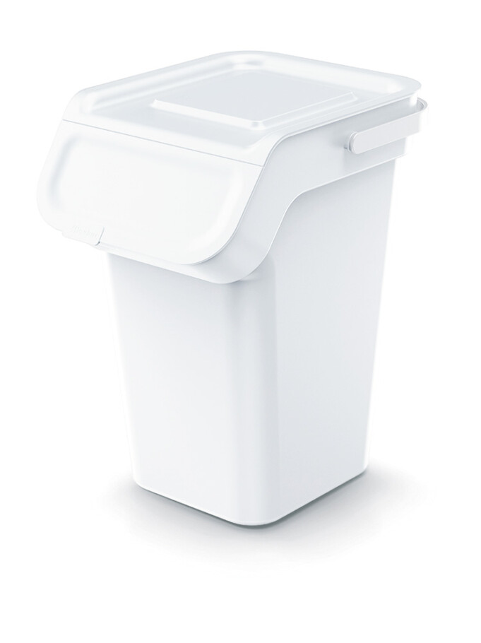 Cubo apilable de 25 litros, blanco