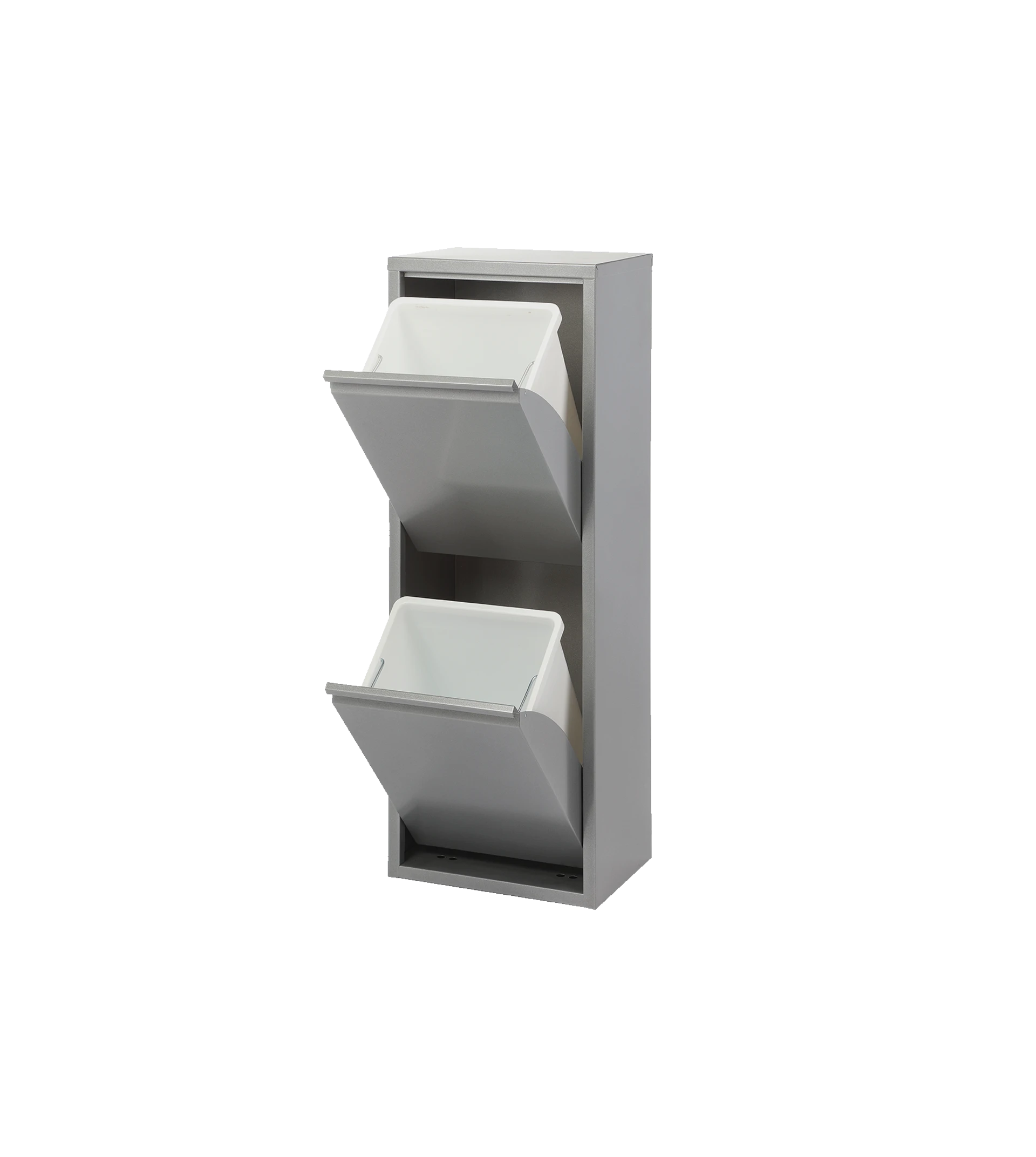 Mueble metálico para reciclar con 2 compartimentos