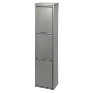 Metal furniture for recycling with 3 compartments