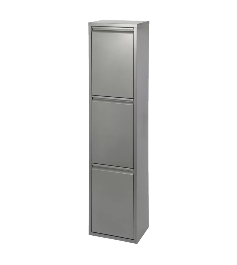 Metal furniture for recycling with 3 compartments Metal furniture for recycling with 3 compartments
