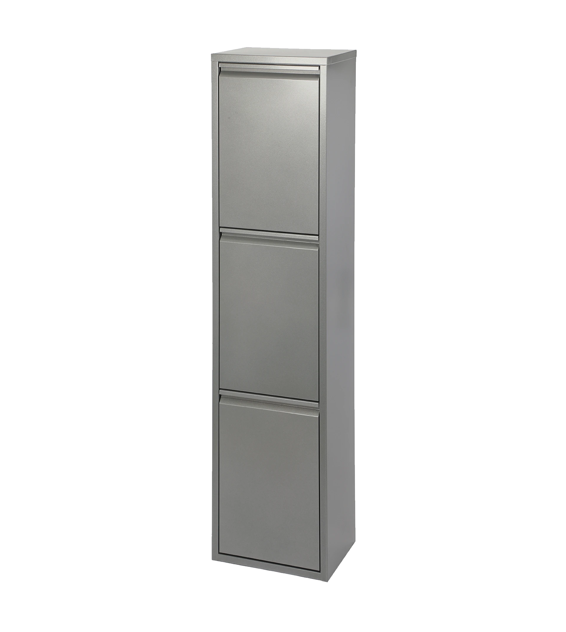 Mueble metálico para reciclar con 3 compartimentos