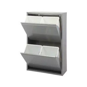 Metal furniture for recycling with 4 compartments