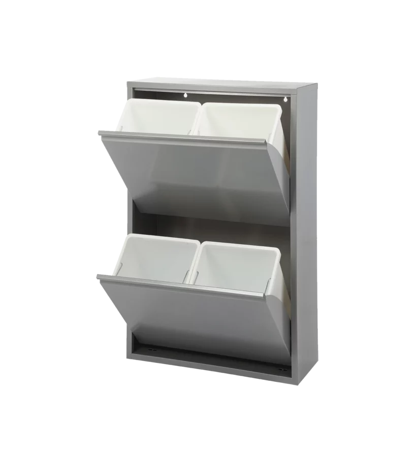 Metal furniture for recycling with 4 compartments Metal furniture for recycling with 4 compartments