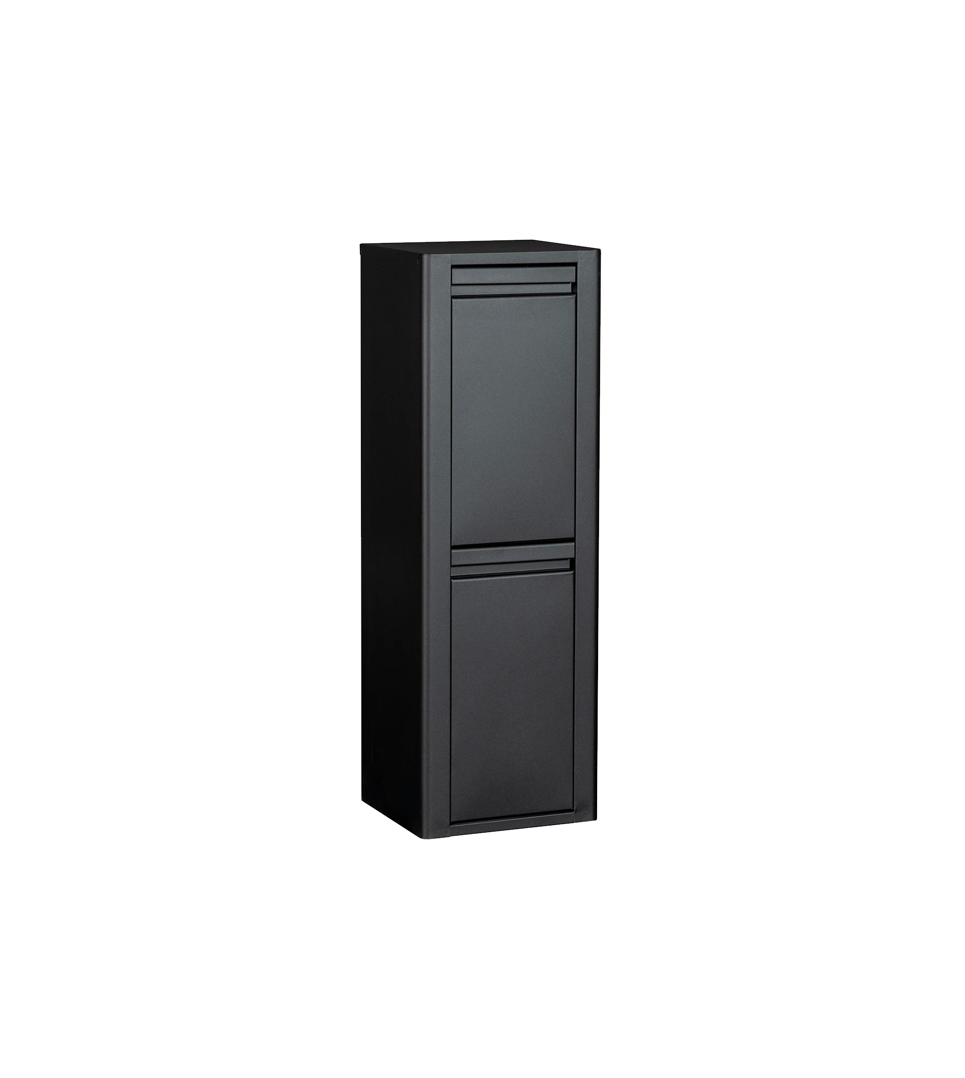 Mueble metálico para reciclar con 2 compartimentos. Esquinas redondeadas.