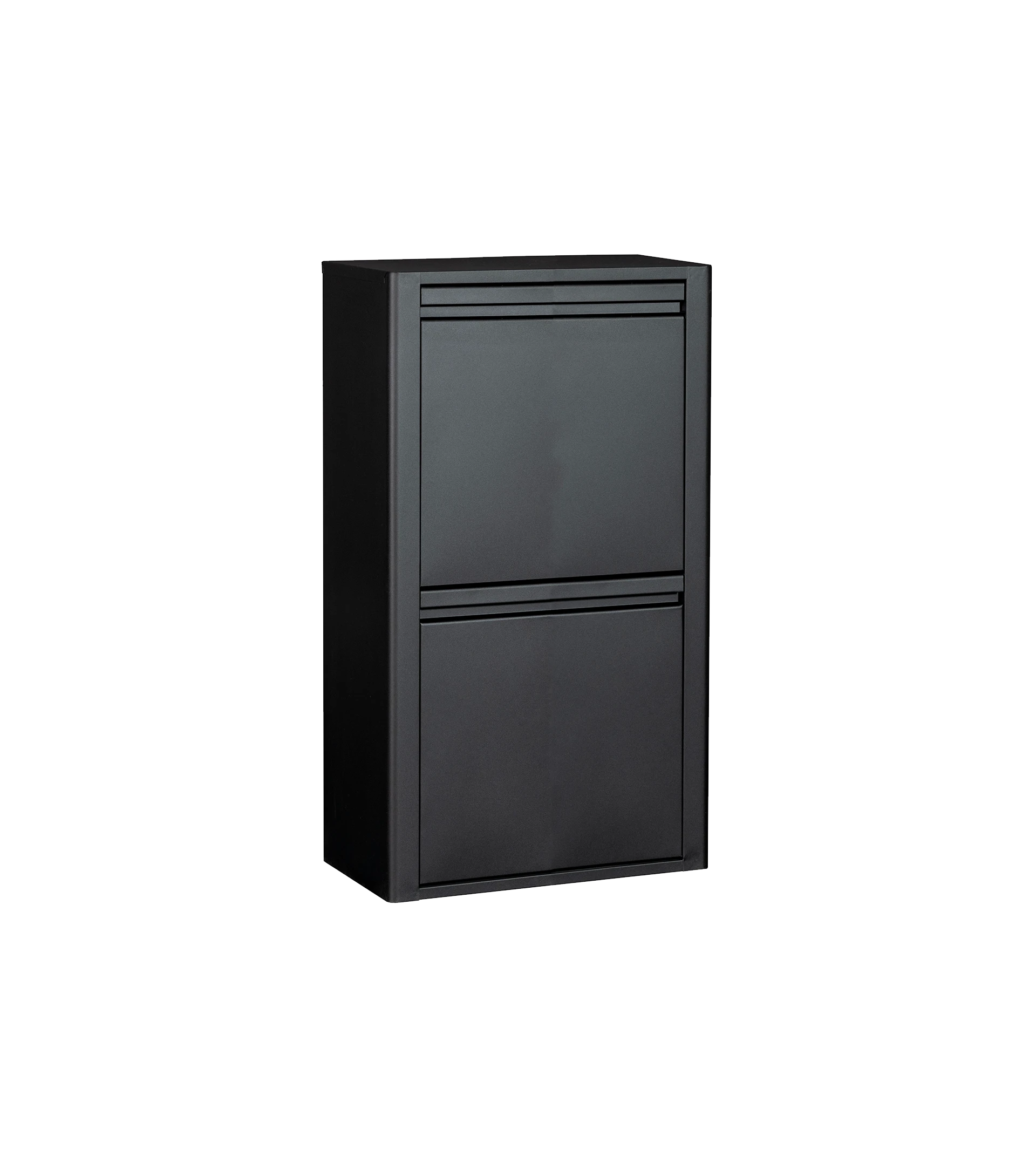 Mueble metálico para reciclar con 4 compartimentos. Esquinas redondeadas.