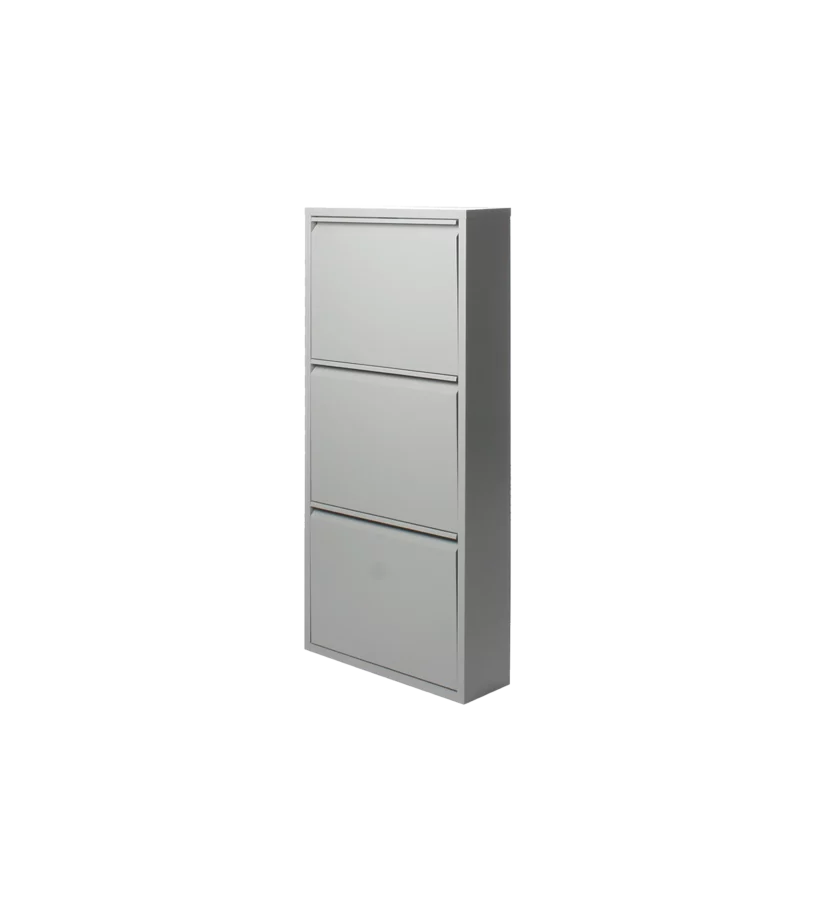Zapatero metálico 3 puertas Gris