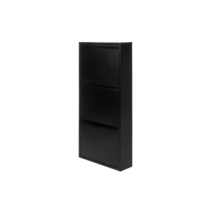 Metallic Shoe Rack 3 doors Black