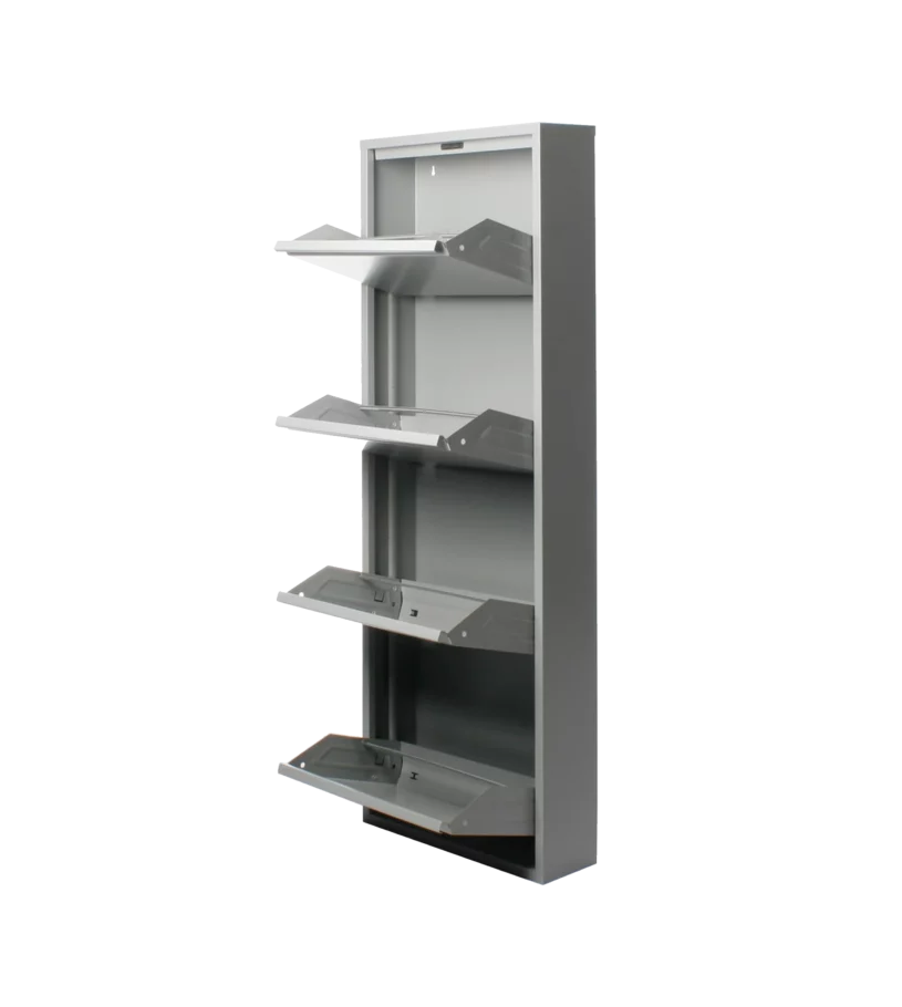 Zapatero metálico 4 puertas Gris