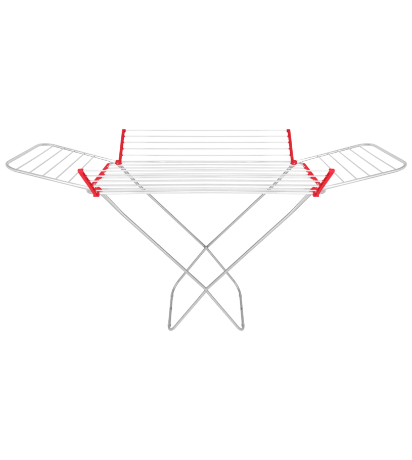 Folding aluminum clothesline with wings.