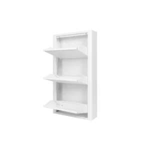 Metal Shoe Cabinet 3 doors white